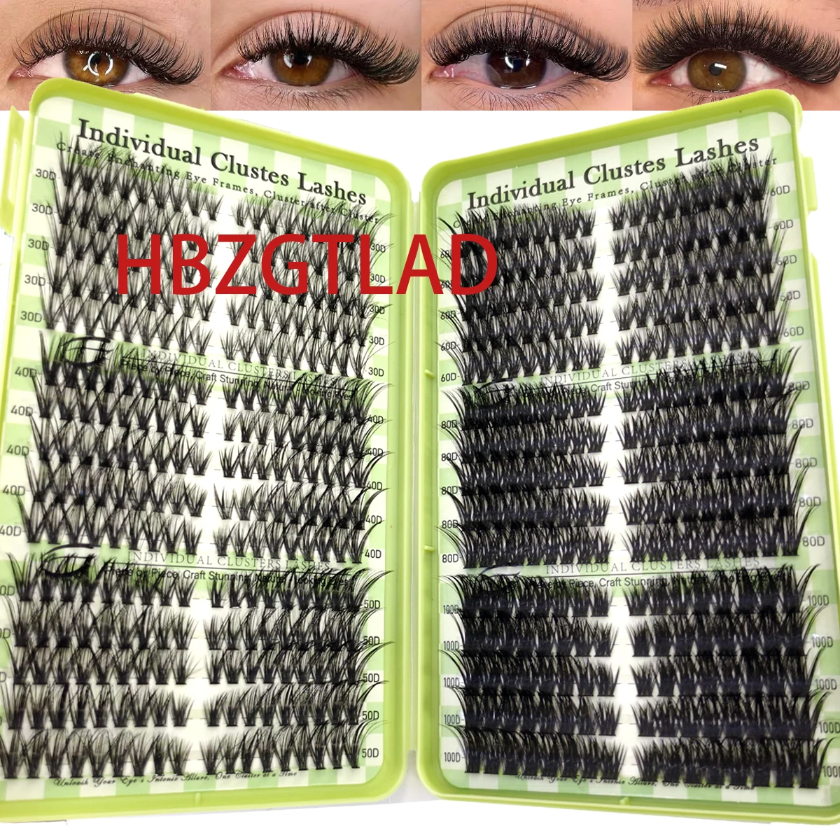 HBZGTLADLash مجموعات كتاب لتقوم بها بنفسك ملحقات رمش D حليقة لاش ميجا حجم الرموش الفردية رمش العنقودية ملحقات ماكياج #4