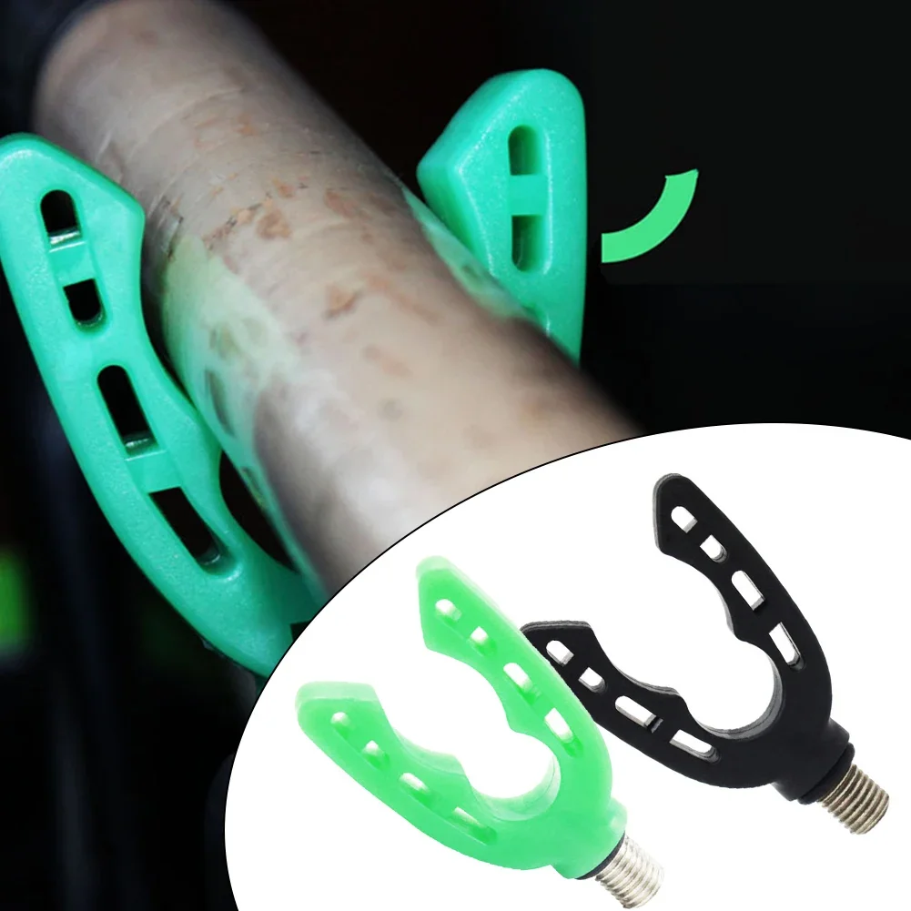 Carp Fishing Rod Holder Rest Head Butt Silicone+Metal Luminous Rod Gripper Rest Gripper Rod Grips/8 Thread For Night Fishing