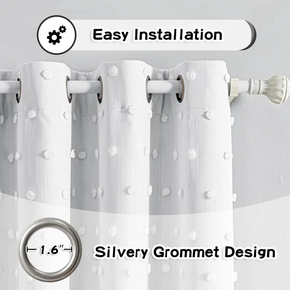 ستائر تعتيم معزولة حراريًا 84 مع بوم بومس، مجموعة من 2 لغرفة المعيشة/الغرفة النوم، 52 واسعة #3