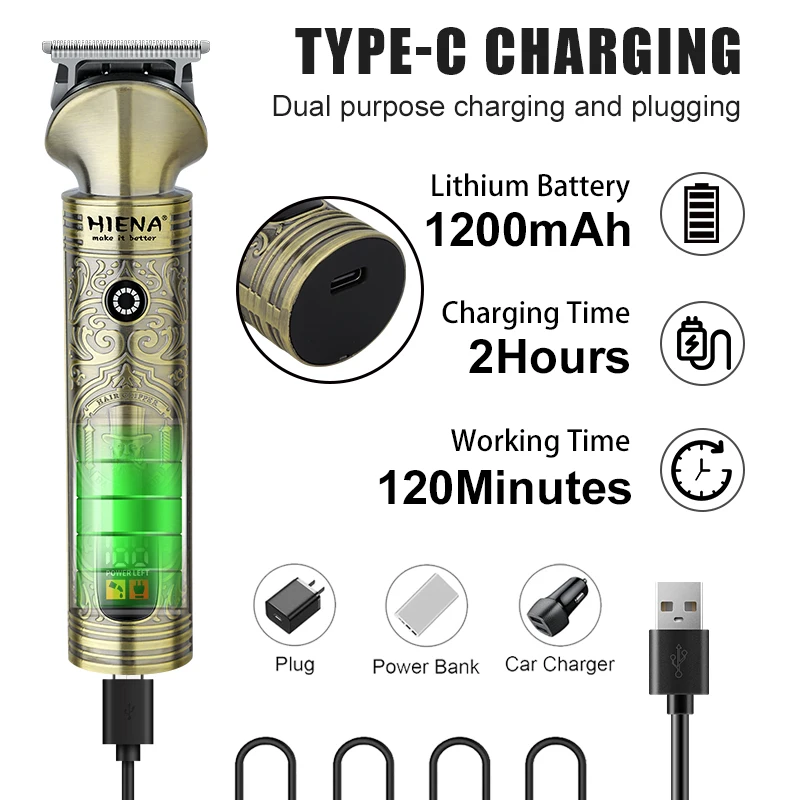 

Electric Hair Clipper Lightweight Head Model Electric Hair Shears Pompadour Hair Shears Engraved Marking Clipper