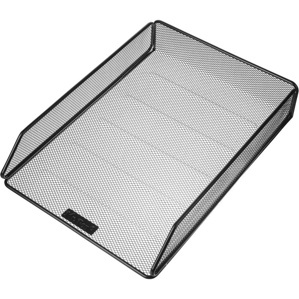 

Mesh Desk Organizer - Single Tray with Letter Tray, File Holder for Desk Paper Management