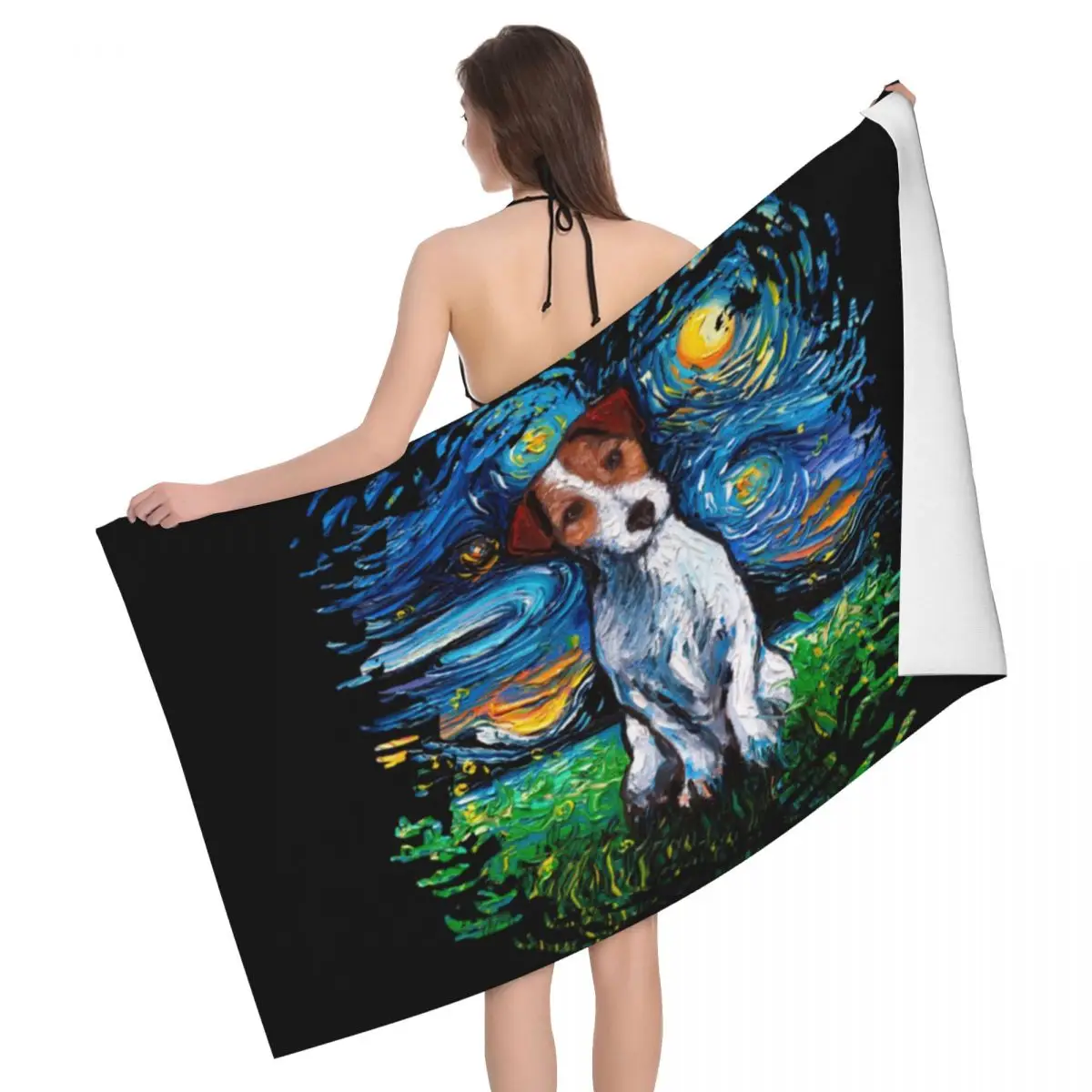 Custom Jack Russell Terrier Puppy Beach Towel Pet Animal Cute Super Soft Microfiber Bath Towels