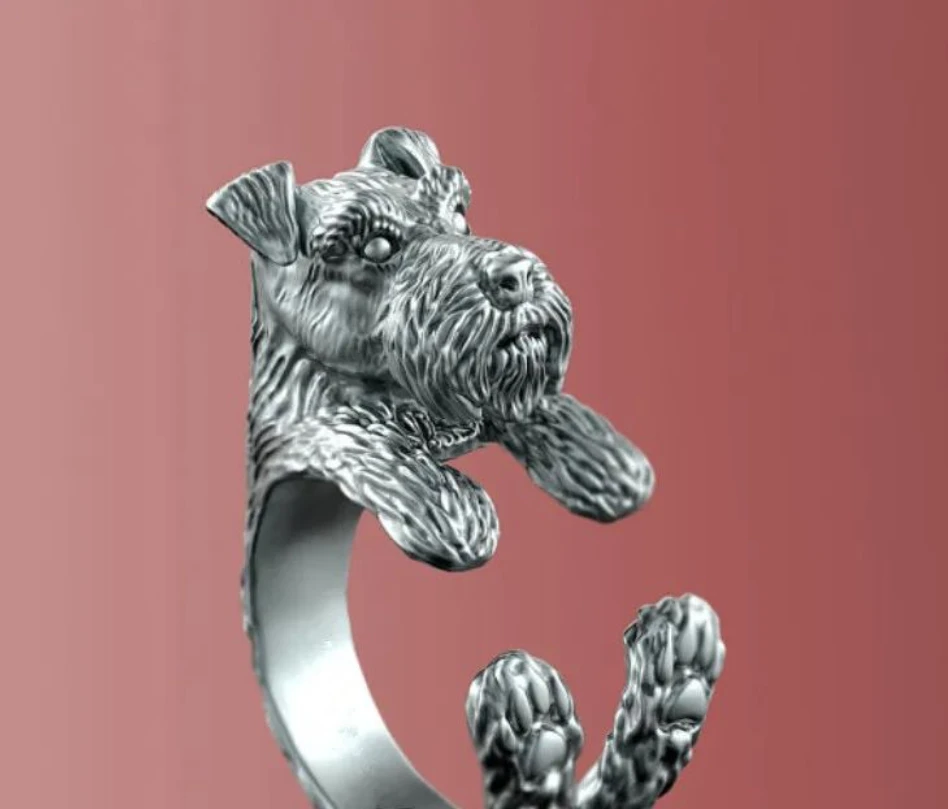 Trendy Vintage Miniature Schnauzer Rings