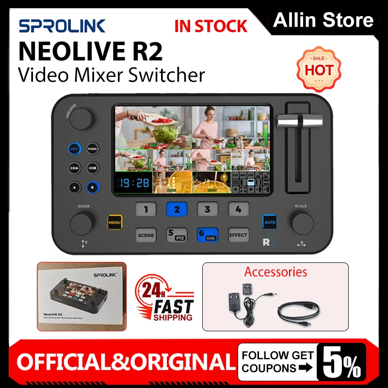 SPROLINK NEOLIVE R2 Video Mixer Switcher Multi-Cameras 4x HDMI-compatible Inputs Video Capture Live Streaming vs LIVEPRO L2 PLUS