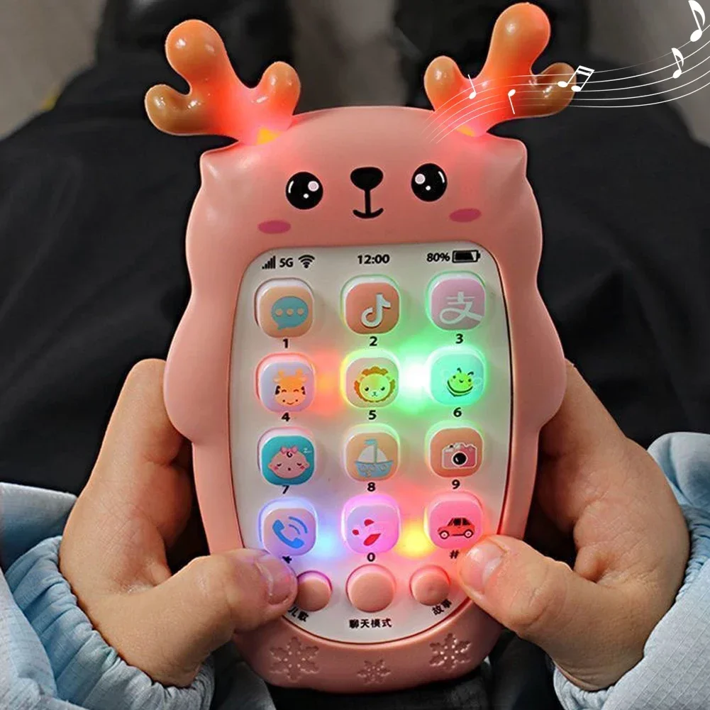 Baby Telefon Spielzeug zweisprachiges Telefon Beißring Musik Stimme Spielzeug frühe pädagogische Lernmaschine elektronische Kinder Geschenk Baby Spielzeug