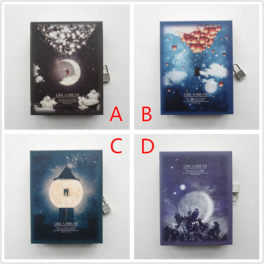 Creative like a dream Diary with Lock Colorful Pages Notebook Cute Functional Planner Dairy Journal Stationery Gift Box Package