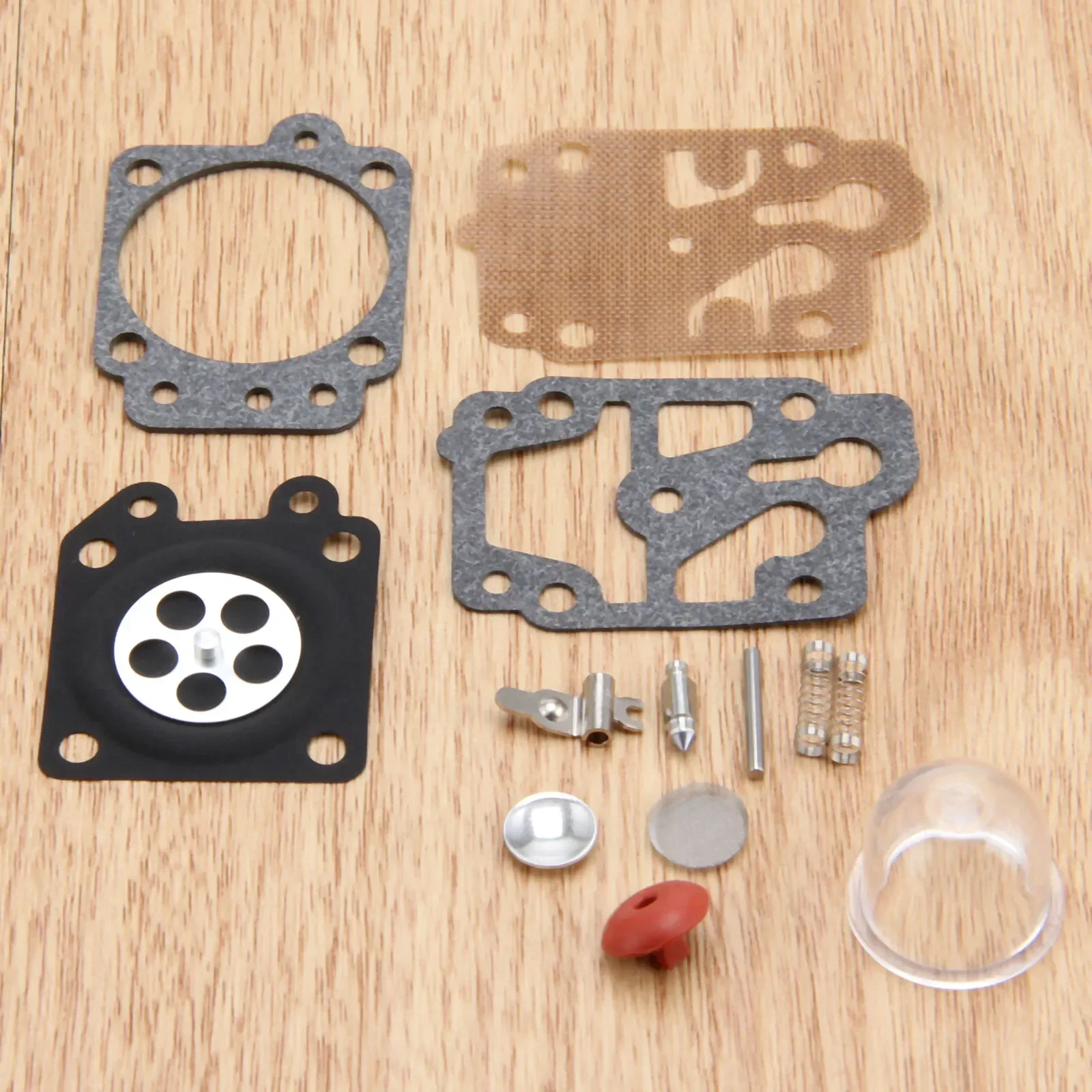 Brush Cutter Grass Trimmer Carburetor Carb Repair Rebuild Gasket Kit & Primer Bulb for Walbro 40-5/44F-5 34F 36F 139F 43CC 52CC