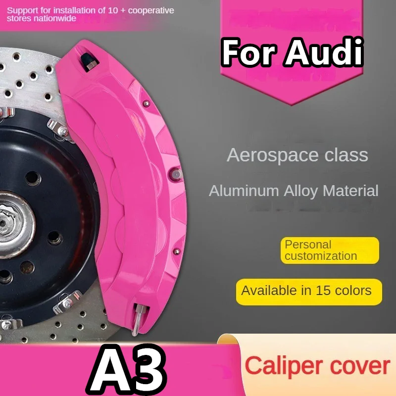 Car Brake Caliper Cover Front Rear 3D Aluminum Metal Kit For Audi A3 Fit Clubsport quattro Concept Sportback 40 TFSI S line