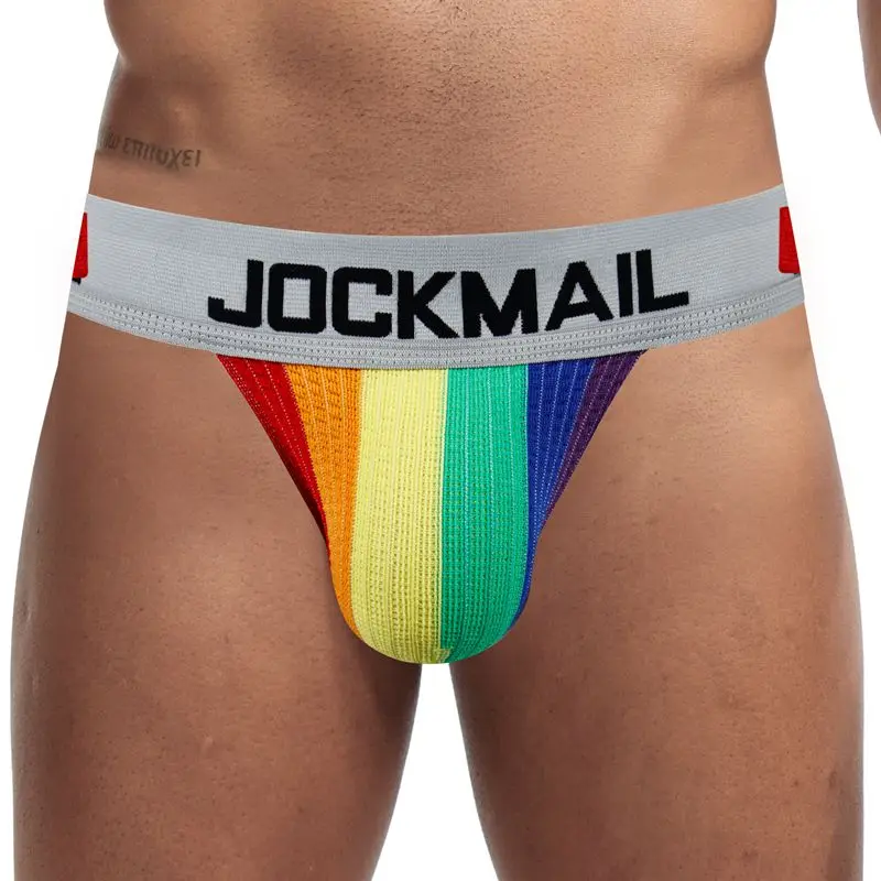 JOCKMAIL Men\'s Jockstrap Athletic Supporter Underwear Gym Workout Strap Brief W/ Stretch Mesh Pouch Sexy Gay Men Underwear