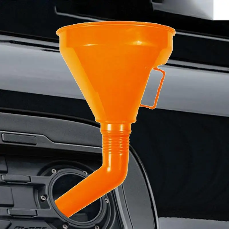 Flexible Funnel Oil Funnel For Cars With Handle Transmission Fluid Funnel Oil Tank Funnel In Orange For Car Oil Automotive