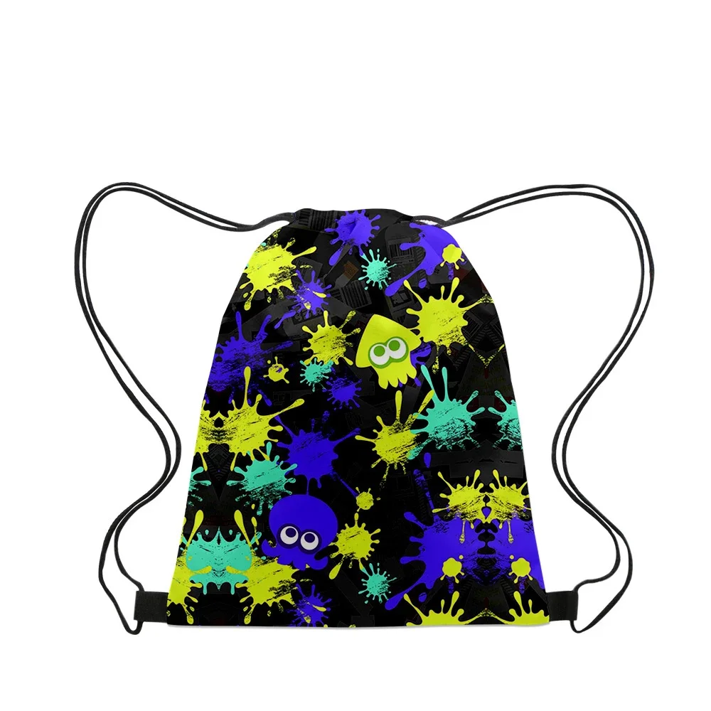 Splatoon 3 Drawstring Bag 2025 Game Storage Bag Streetwear Backpack Cosplay Sport Bags Unique Rucksack Fashion Beach Bag