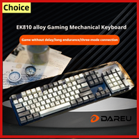 DAREU Mechanical keyboard EK810 alloy version Wired/Wireless/Bluetooth E-sports game Tri-mode computer office keyboards,Tea Axis