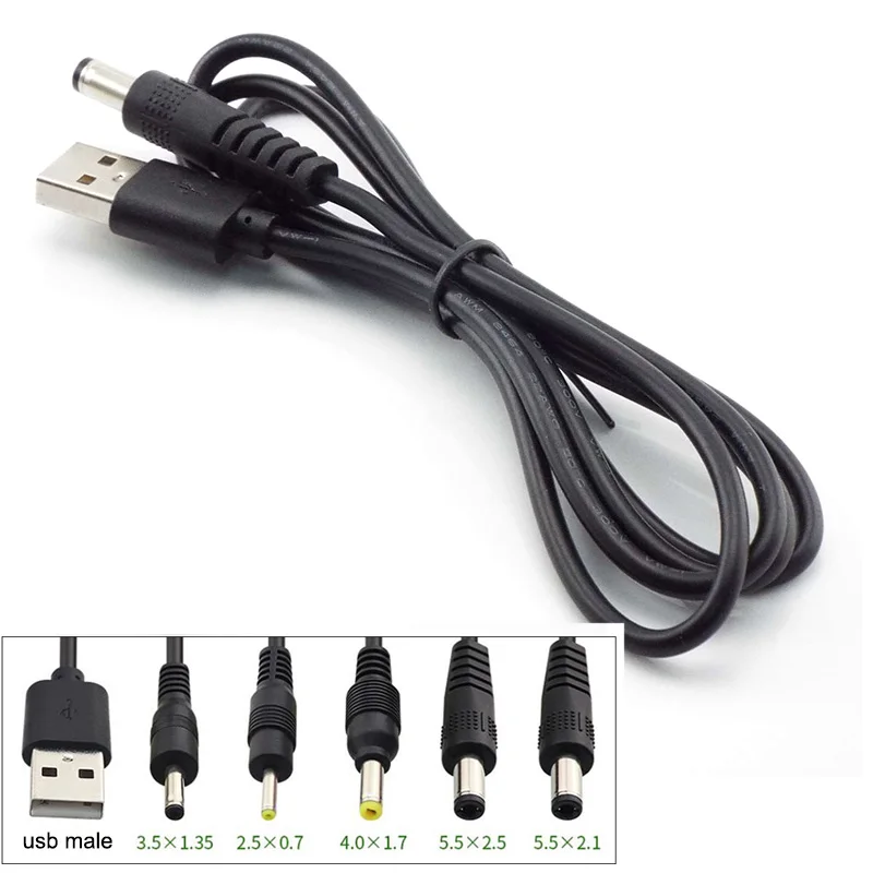 1m USB-Typ ein Stecker an DC 5,5x2,5mm 3,5mm 4,0mm x 1,7 5,5x2,1mm Stecker Netzteil Typ ein Verlängerung kabel