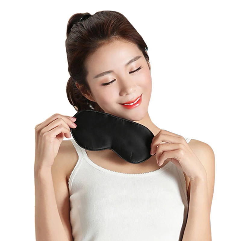 1P Ultra‑Soft Sleeping Silk Eye Mask Full Light Blockout Travel Nap Rest Eyeshade Cover Blindfold Comfort Sleep Eye Care Tools