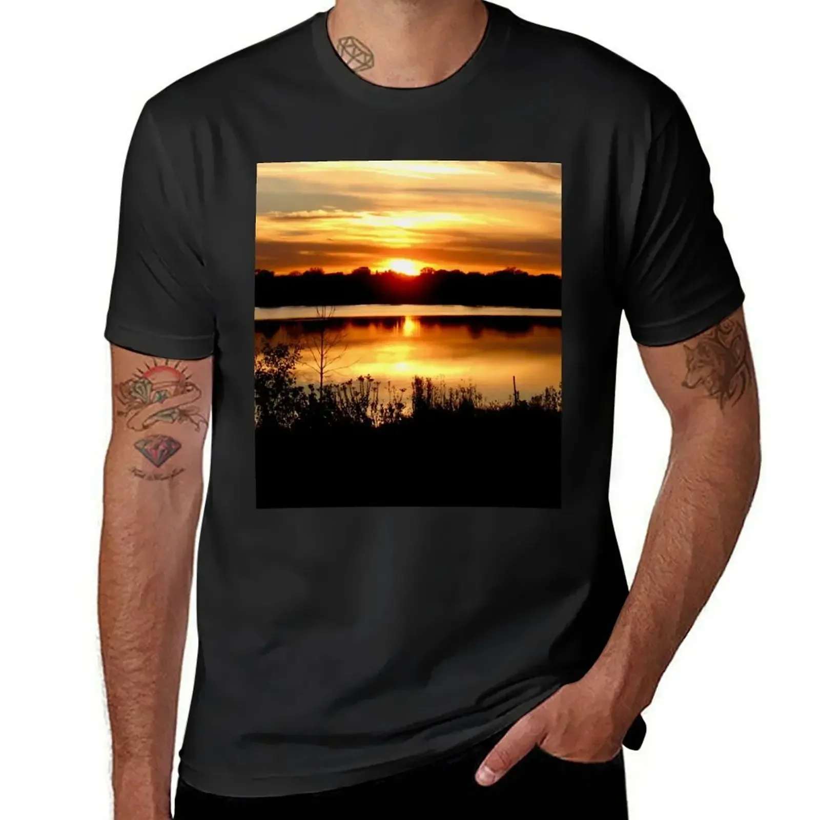 

Serene Sunset over Lake Hiawatha T-Shirt vintage clothes designer shirts essential t shirt mens t shirts pack