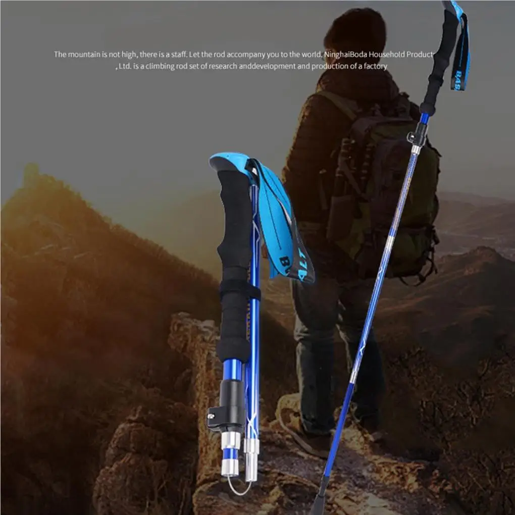 Trekking Poles Foldable Climbing Hand Rod Waterproof Walking Stick