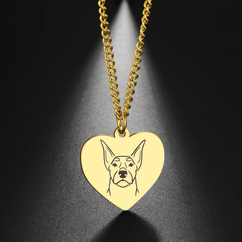 Dreamtimes Cute Pets Dogs Animal Lovely Spotted Dog Heart Pendant Handmade Bulldog Necklace For Women Men Jewelry Accessories