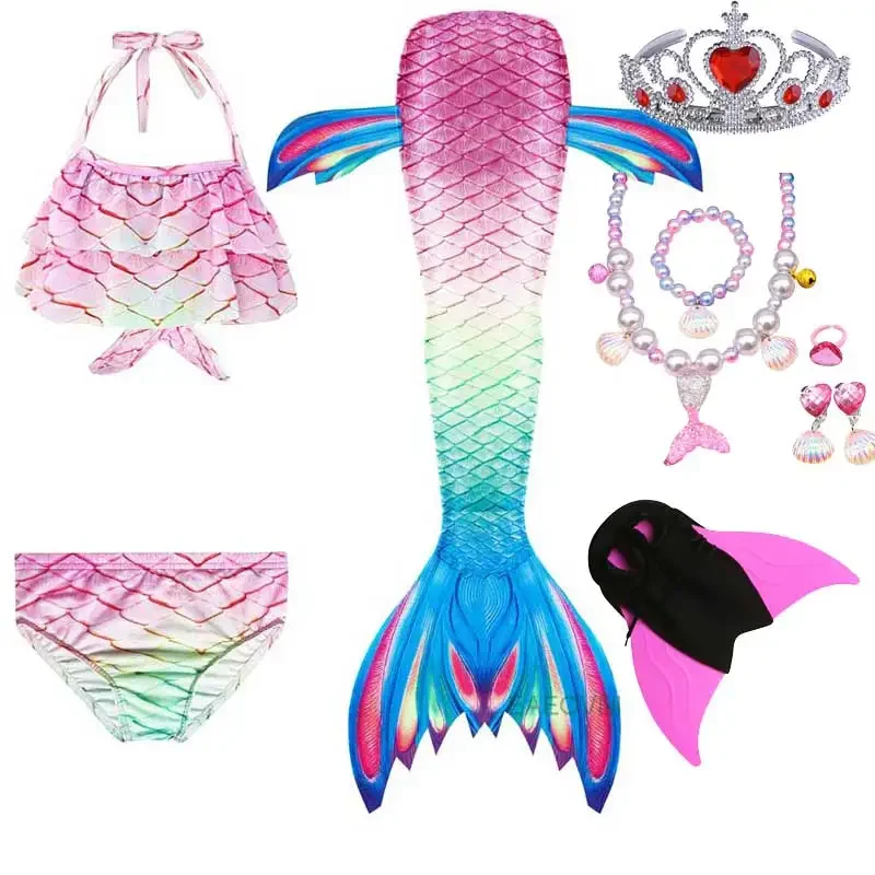 Vestido de princesa con cola de sirena para niñas, traje de Cosplay de sirena con aleta, regalo de cumpleaños, recién llegado