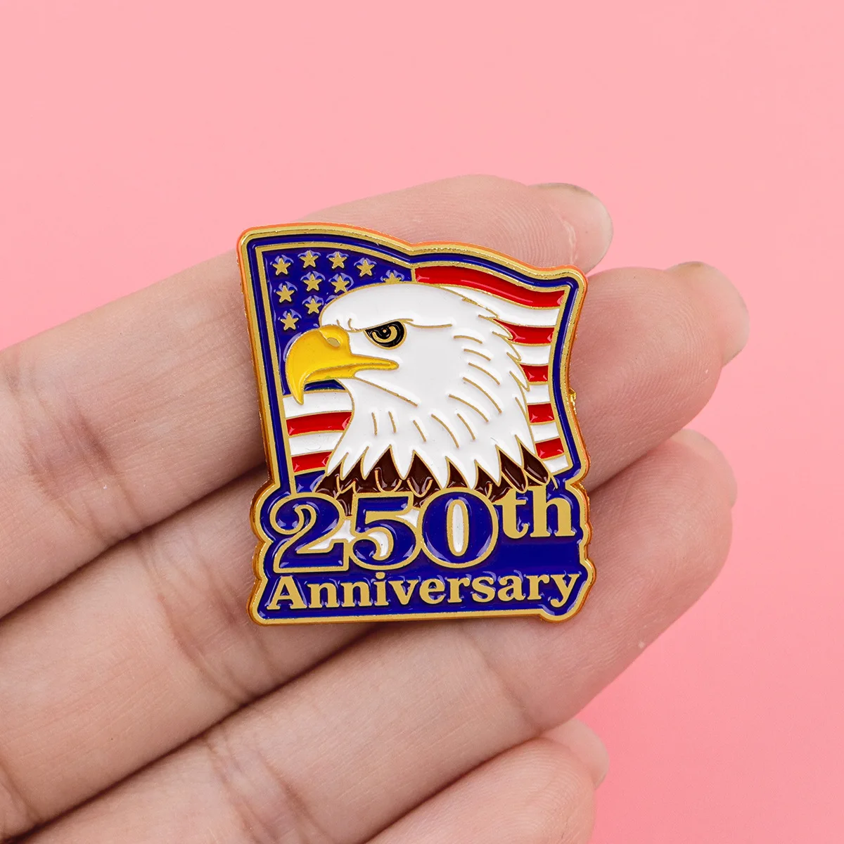 USA 250th Anniversary Enamel Brooch 1776-2026 United States Flag Statue of Liberty Eagle Lapel Pins Patriotic Souvenir Jewelry