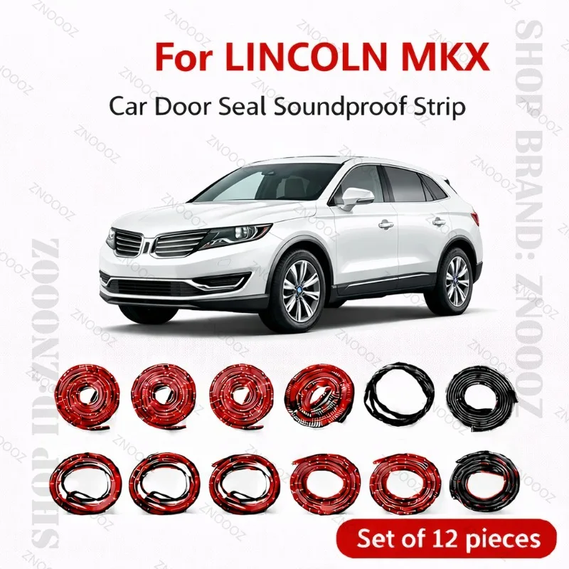 

Для LINCOLN MKX: Комплект из 12 штук резиновых уплотнителей дверных проемов, двухслойные, звукоизоляционные, пыле- и водонепроницаемые, для защиты от непогоды