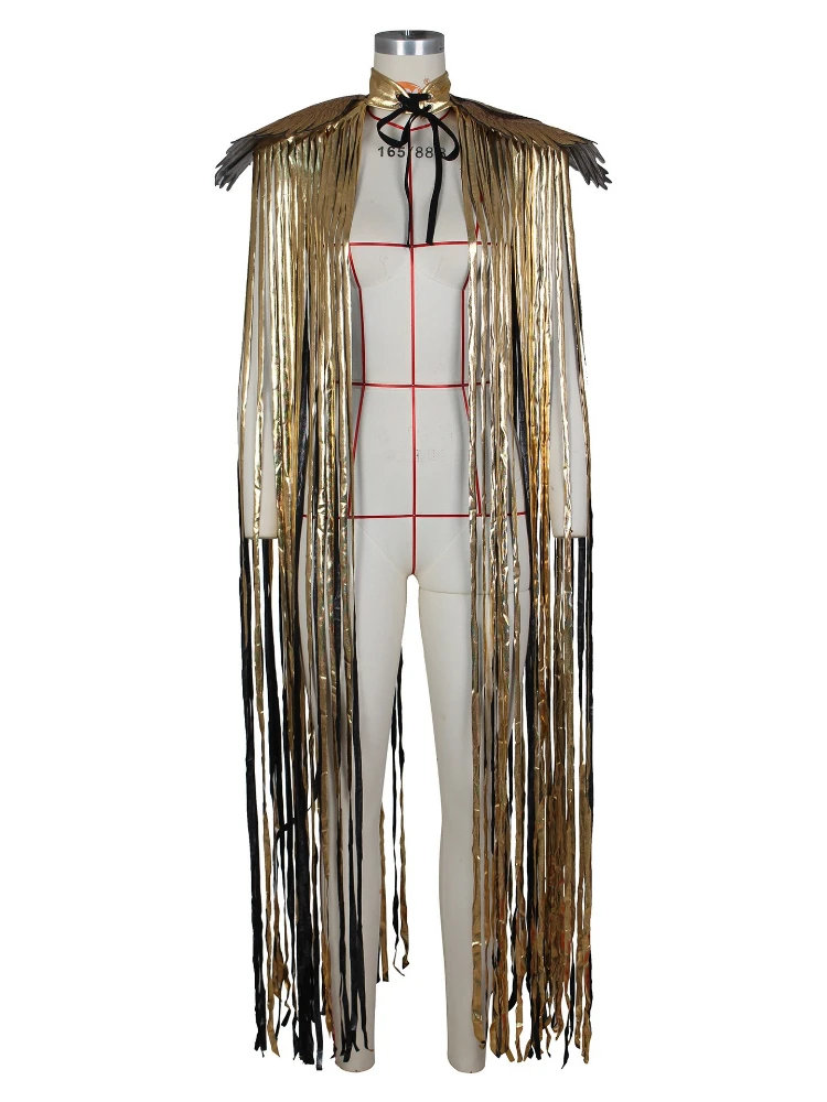 EOENKKY القوطية الترتر هامش شرابة أجنحة يغطي للجنسين Y2K 2024 تأثيري ازياء الرؤوس الشارع الشهير شاطئ حفلة شال عباءة #6