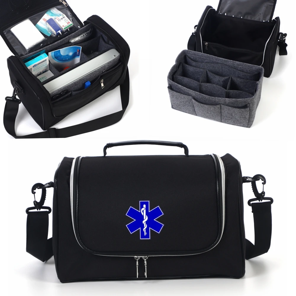 2 PCS Set Waterproof First Aid Kit Bag,Medical Bag Travel Outdoor,Medicine Bag,Nurses Storage Bag,Doctor Bag with Shoulder Strap