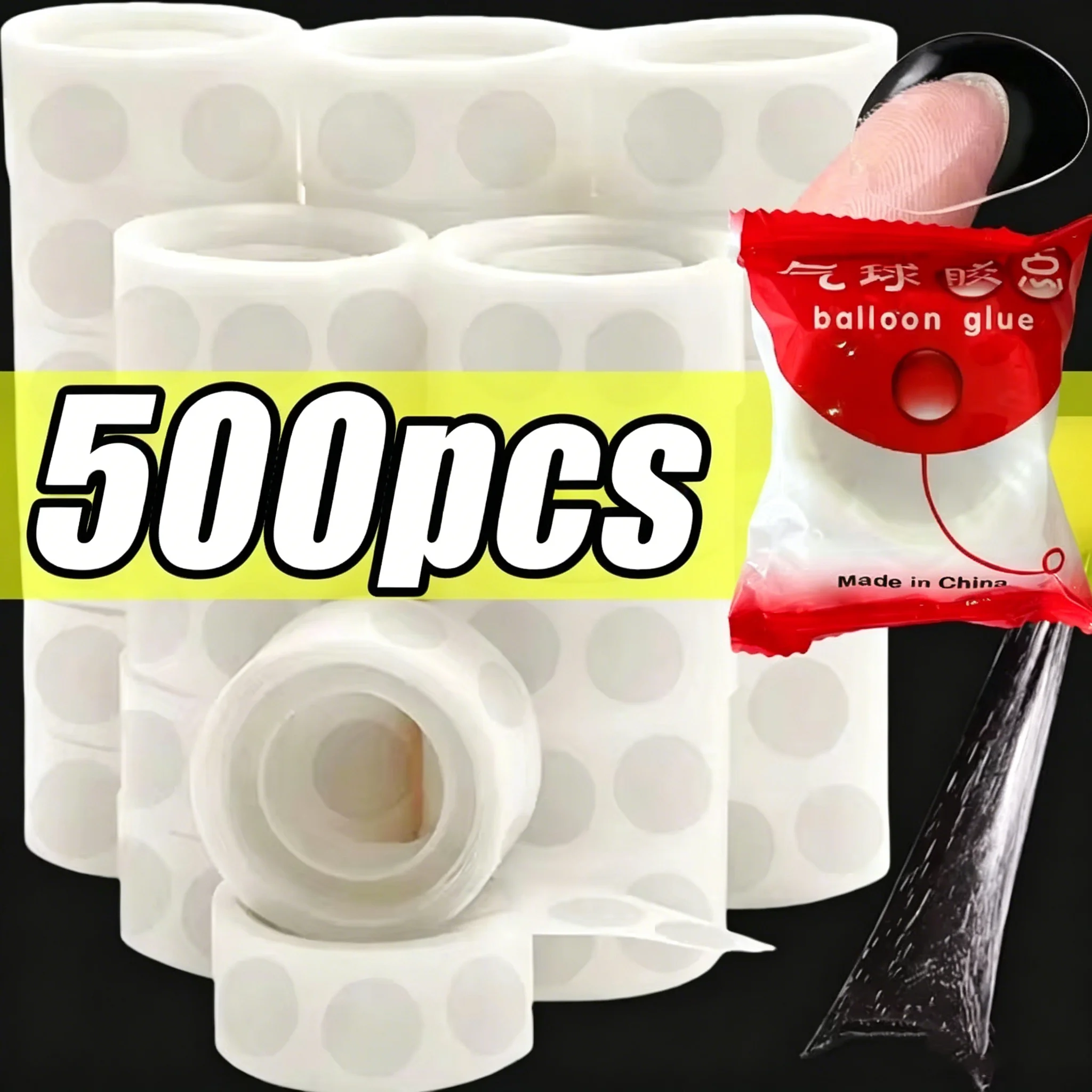 100-500Pcs Double Sided Balloon Glue Dots Transparent Strong Adhesive Stickers Removable No Trace Sticky Point Tape Practical Balloon Fixing Accessories For Birthday Wedding Festival Party Balloon Arch Wall Decoration Supplies