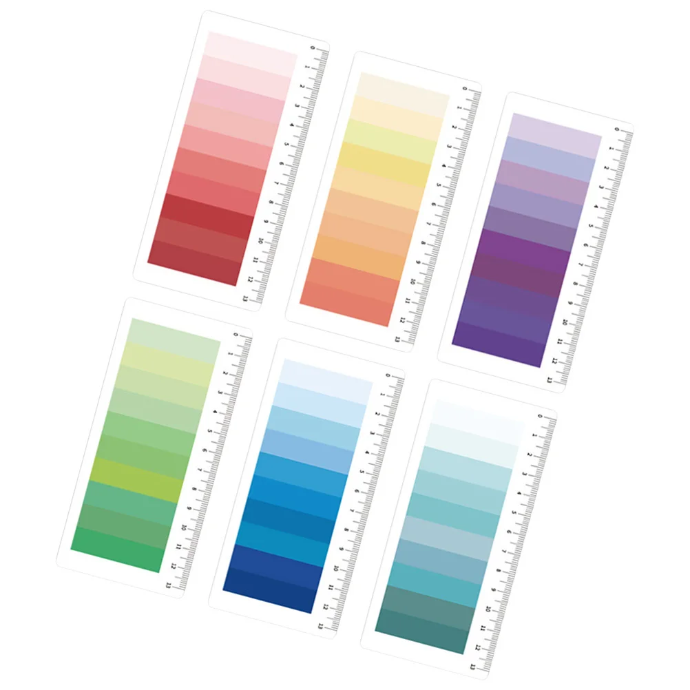 

6 set Gradient Color Portable Multi-Function Page Markers For School Office Book Tabs Reading Accessories Notepad