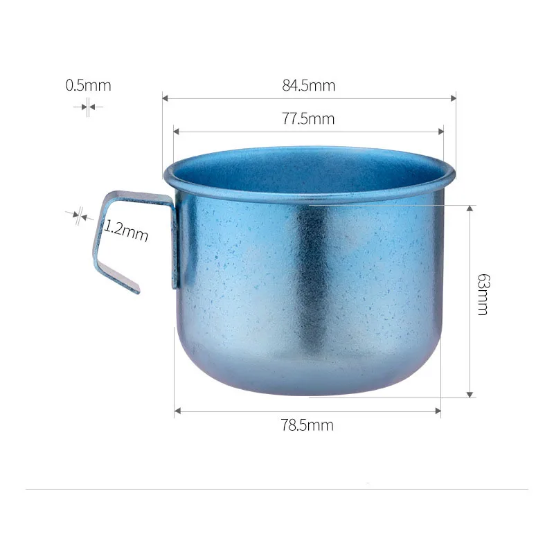 Single Layer Pure Titanium Coffee Cup with Handle,Ice Flower,Anti-mold,High Hardness,High Temperature Resistance,Beer Mug, 260ml