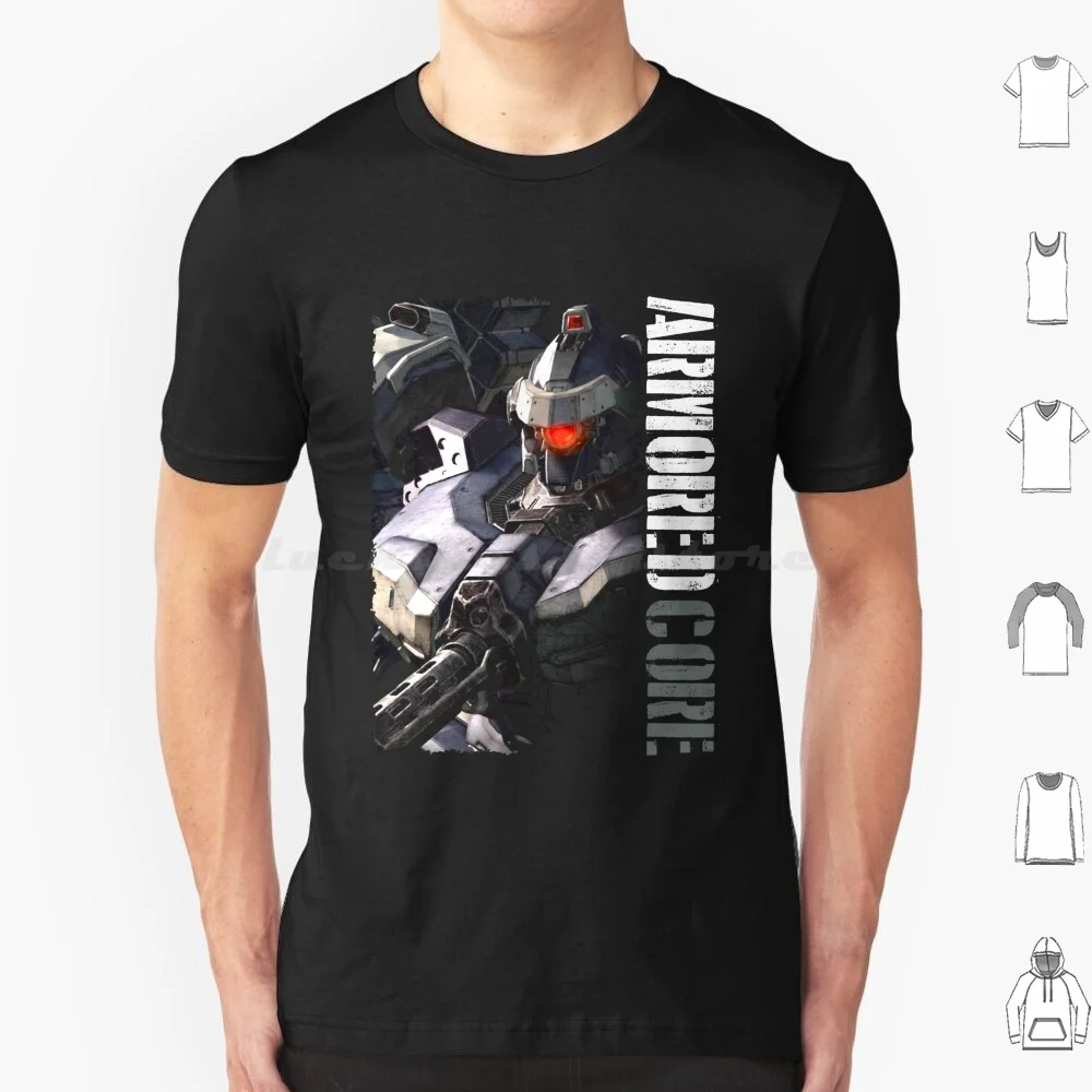 Armored Core T Shirt Cotton Men Women DIY Print Armored Core Armored Core Art Fanart Game Game Cover Wallpaper Mecha Armored