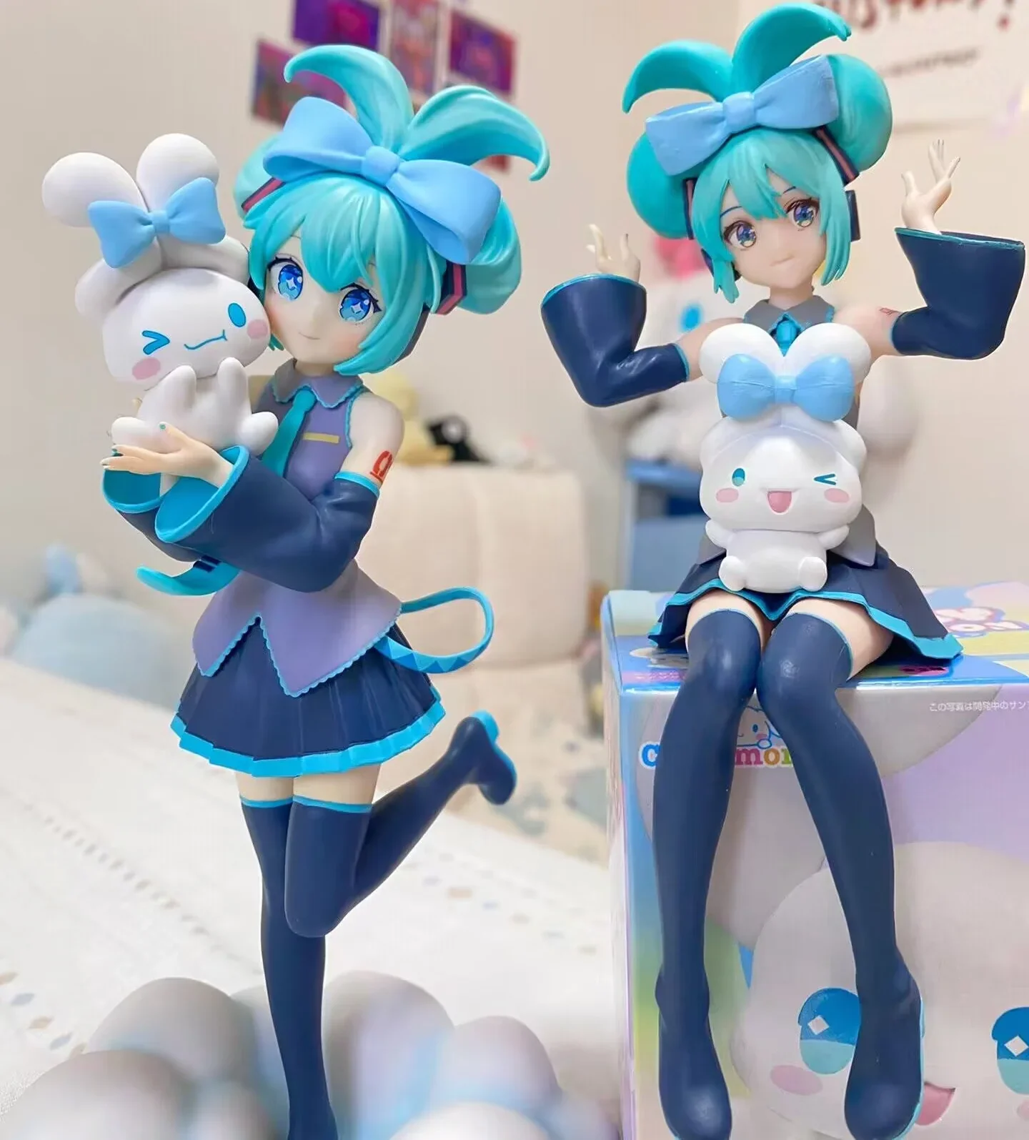 Genuine Sega Hatsune Miku Cinnamoroll Anime Peripheral Collectible Models Garage Kit Decorative Decorations Children Kawaii Gift