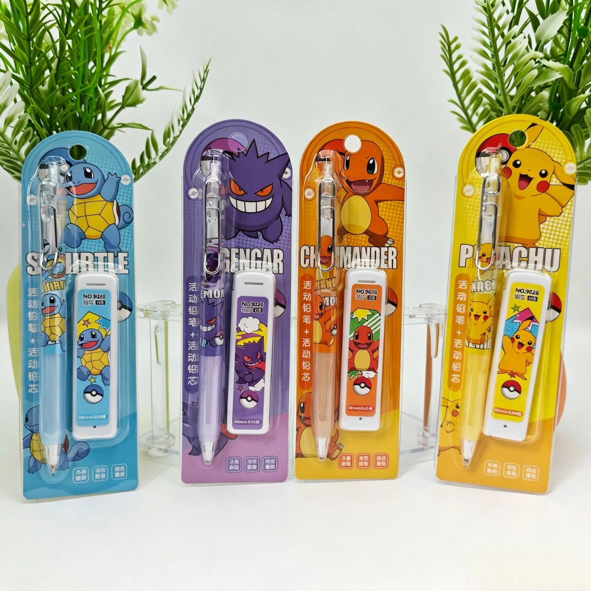 Niedliches Cartoon-Pokémon Mechanisches Bleistift-Set, Pikachu Squirtle Charmander Kinder- und Schülerbleistifte