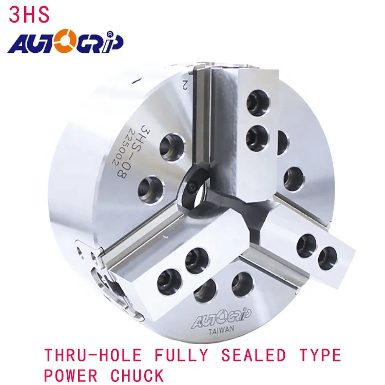 Taiwan China AUTOGRIP THRU-HOLE FULLY SEALED TYPE POWER CHUCK Fully Sealed Type | 3-Jaw THRU-HOLE 3HS-08