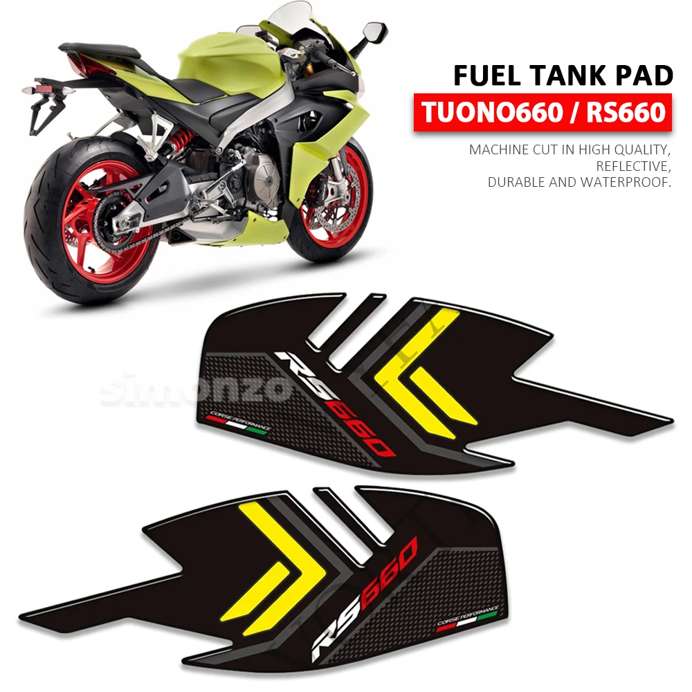 Emblem Logo RS660 & Tuono660 Motorcycle Fuel Tank Pad Grip Sticker Scratch Decal Gas Knee Protector For Aprilia Tuono 660 RS 660