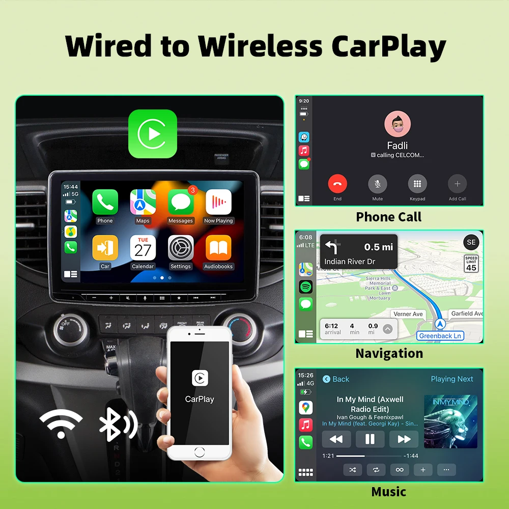 CarAIBOX New 2in1 Mini Wireless CarPlay & Wireless Android Auto Adapter Box For Car Radio with Wired CarPlay & Android auto