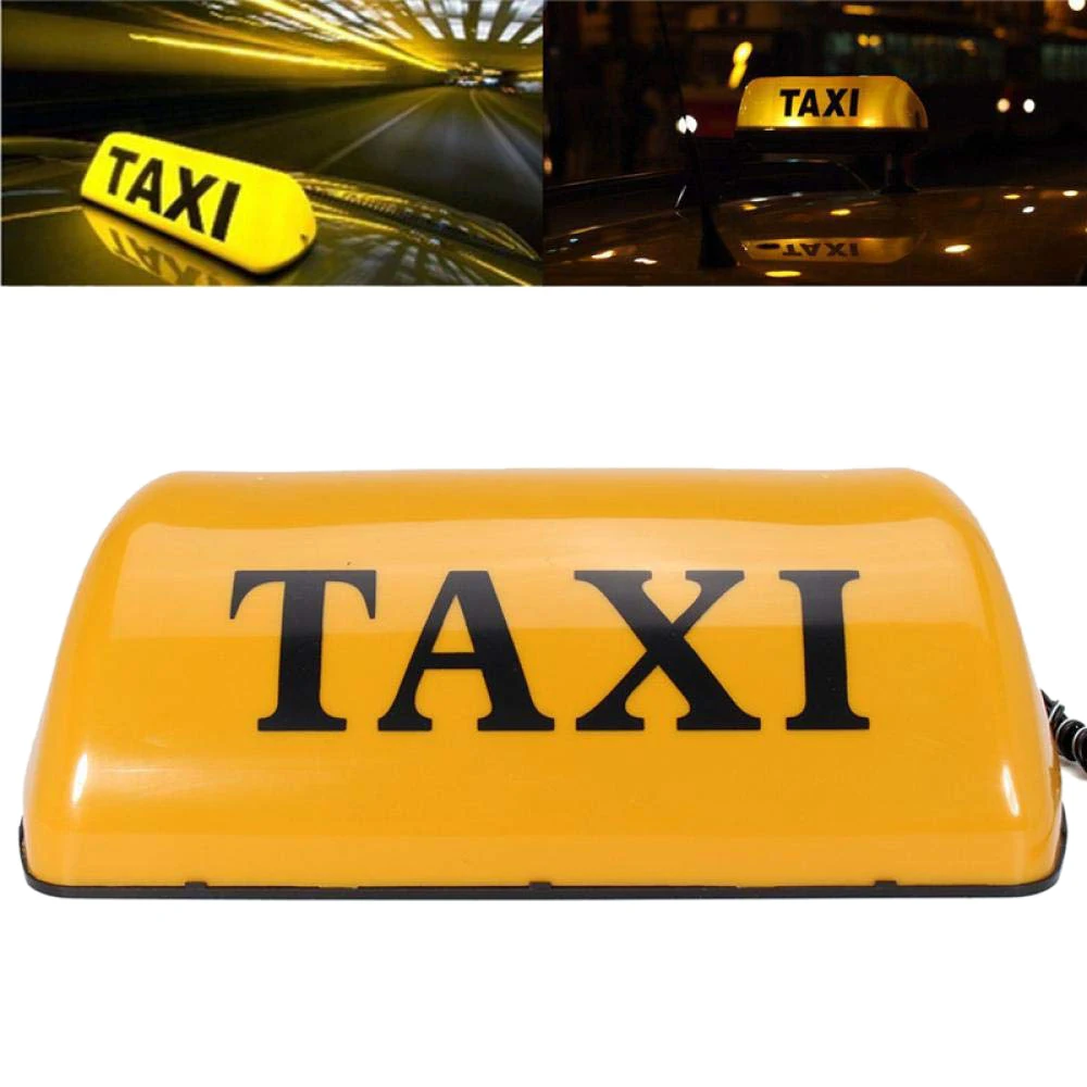 12V Waterproof Top Sign Magnetic Meter Cab Lamp Light LED TAXI Signal Lamp - White