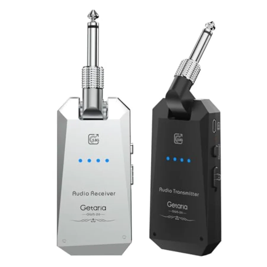 

Electric guitar wireless system, ABS plastic, black, 5.8Hz anti-interference 4-channel digital audio with charging capability