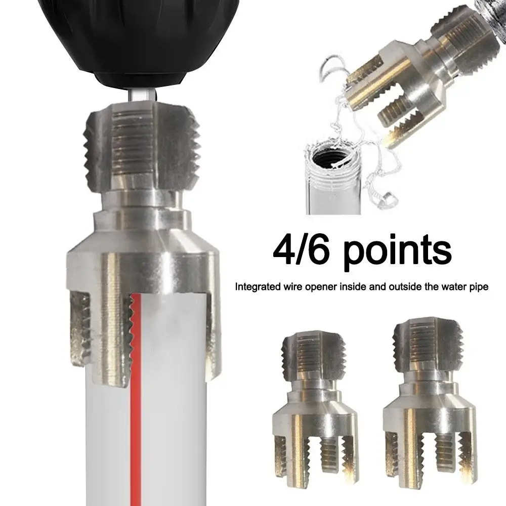 4/6 Points PVC Pipe Threader Kit Internal/External Thread Fast Thread Tap PPR Water Pipe Opener Tap Waterpipe Tapping Tool