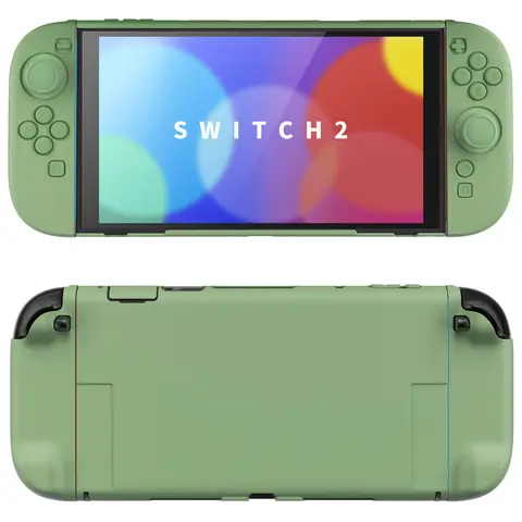 PlayVital Solid Color Protective Case for Nintendo Switch 2, Anti-Scratches Hard Shell Dockable Grip Cover with  Foldable Stand
