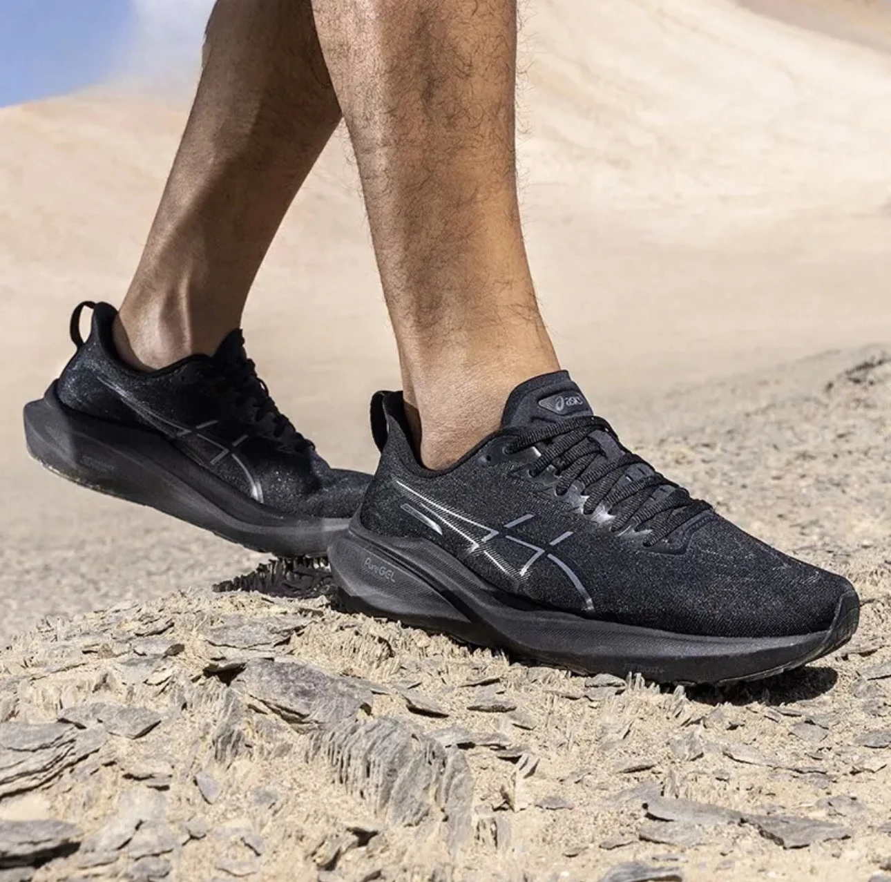 

ASICS удобные стабильные легкие амортизирующие дышащие тренировочные кроссовки для бега на дальние расстояния для мужчин черные