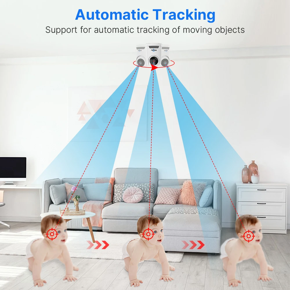 Hiseeu 2K 4MP Wifi PTZ IP Camera 2-weg Audio Babyfoon AI Tracking Video Draadloze Ip Surveillance Beveiligingscamera's