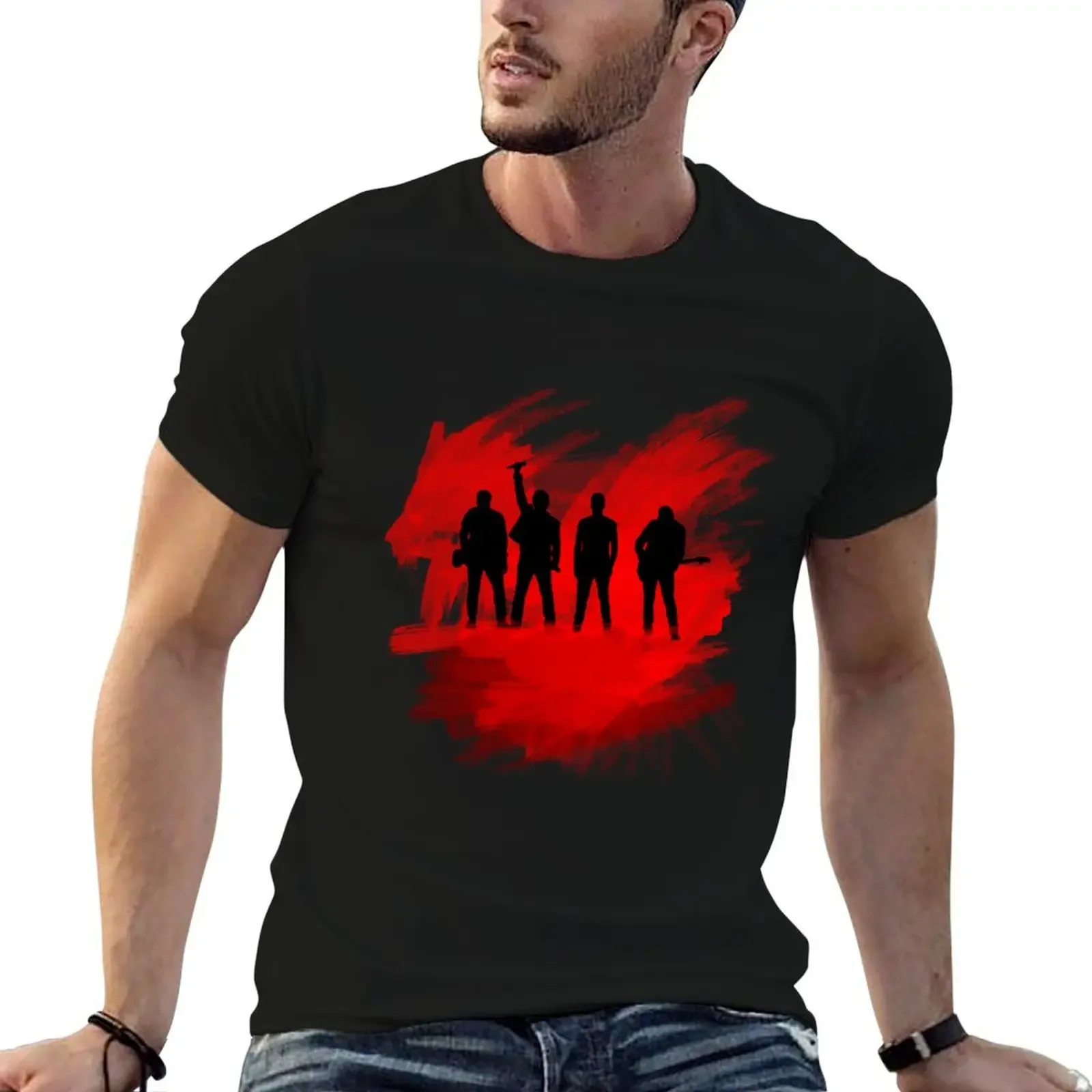 

U2 Paint Silhouette T-Shirt affliction shirts oversize t-shirts man graphic shirts designer t shirt men