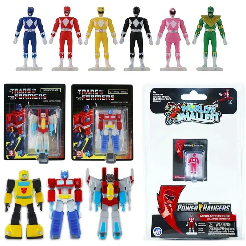 Worlds Smallest Micro Action Figure Transformers Optimus Prime Power Rangers Master of The Universe Mini Figures Collection