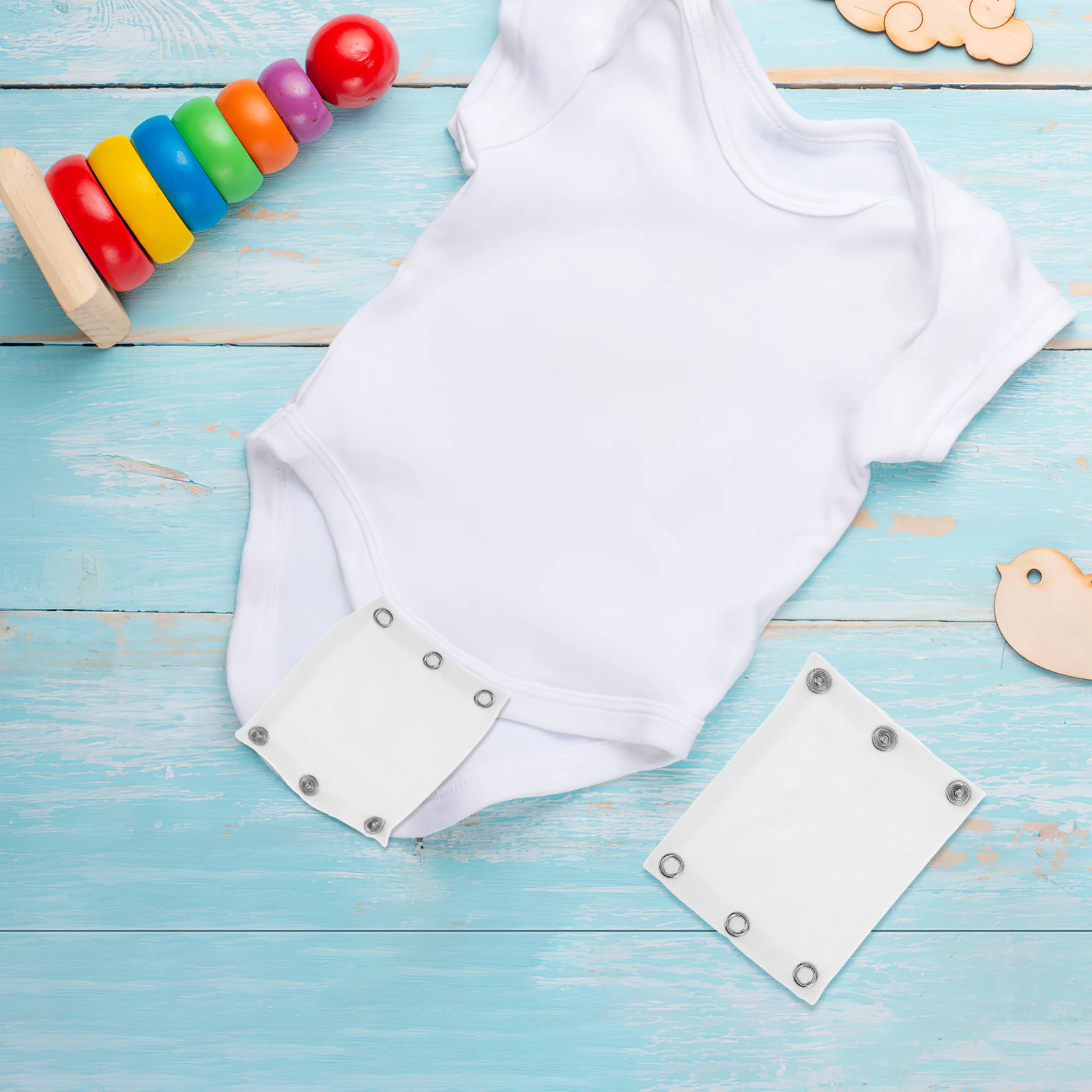 

1 Pair Safe and Skin-Friendly Baby Romper Extender Double Layer Toddler Bodysuit Snap Extender