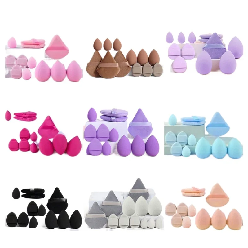 12/14 Stuks Make-Up Spons Cosmetische Bladerdeeg Foundation Sponzen Blender Schoonheid Ei Poederdonsjes Make Up Accessoires Vrouwen Makeup Tools