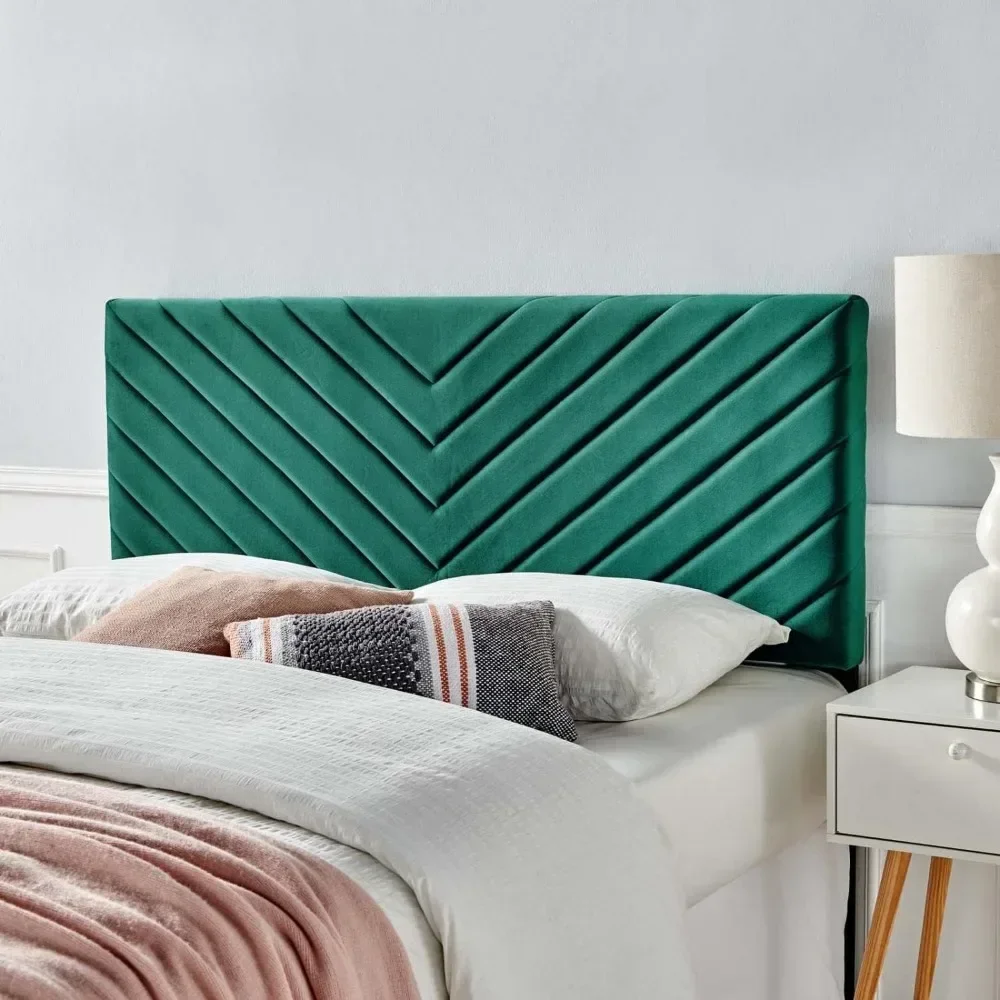 

Headboard, household headboard, made of tufted high-performance velvet full/blue-green Queen bedroom headboard