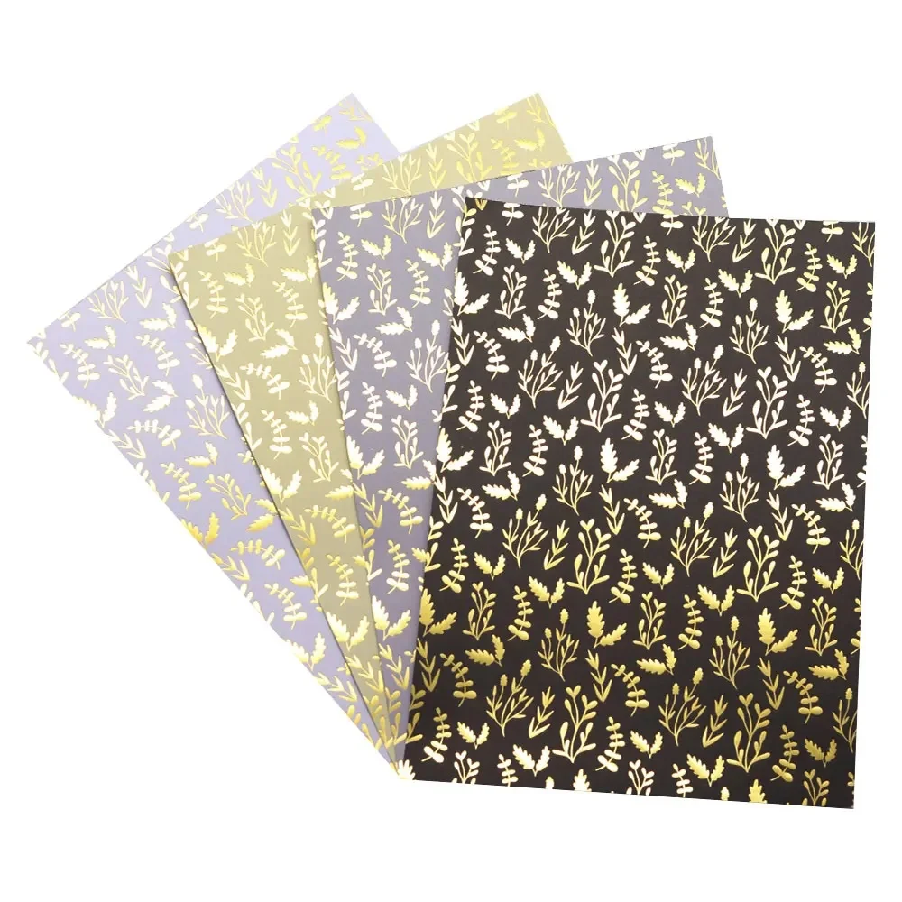 Kreative Goldblattblätter im A4-Format, strukturiertes, dekoratives Scrapbooking-Papier, Gold-Silber-Folien-Bastelpapierblock für Planer und Journaling – Detail 21