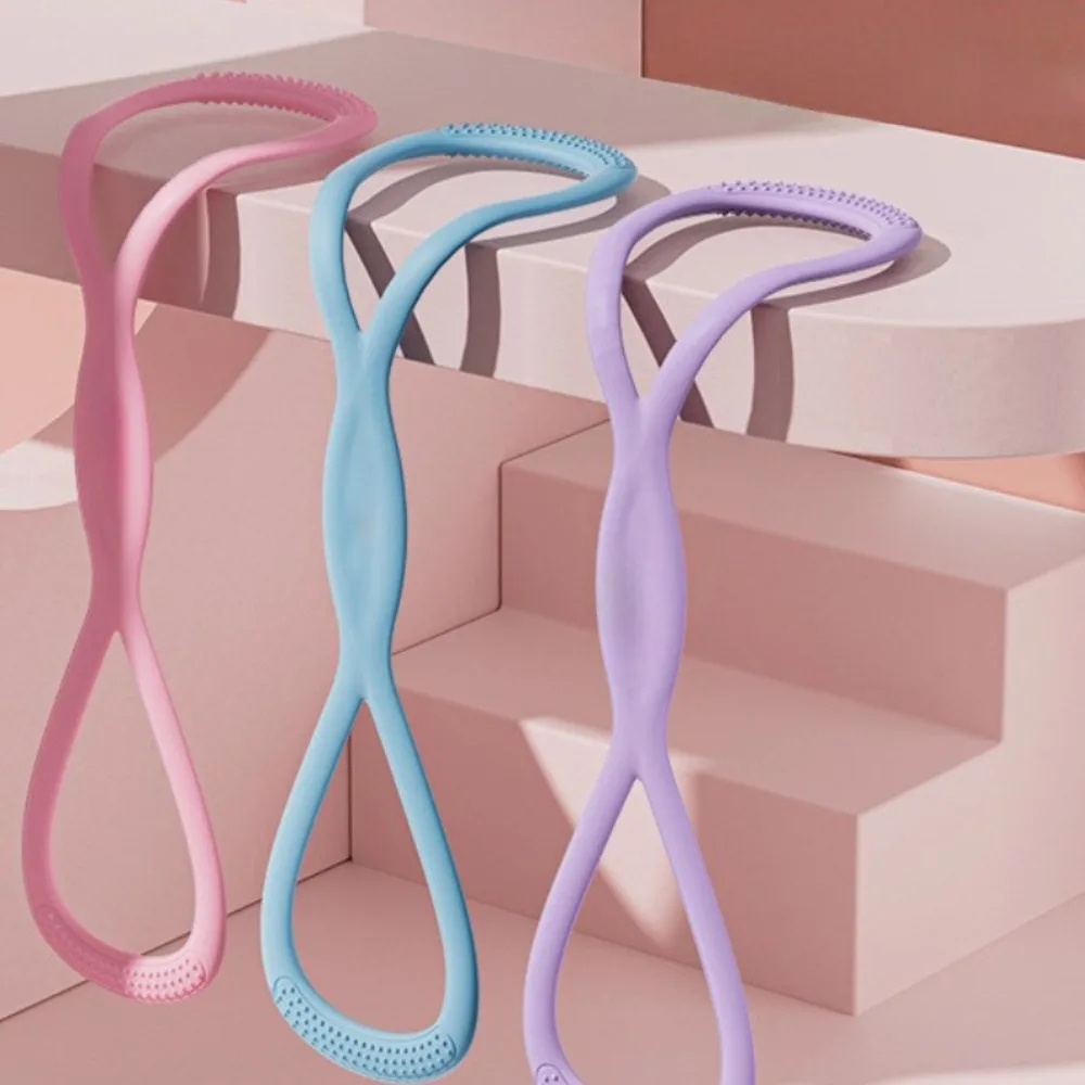 Figure 8 Yoga Resistance Band 15/25/35 LB Soft Silicone Exercise Band Quick Rebound Fitness Resistance Band