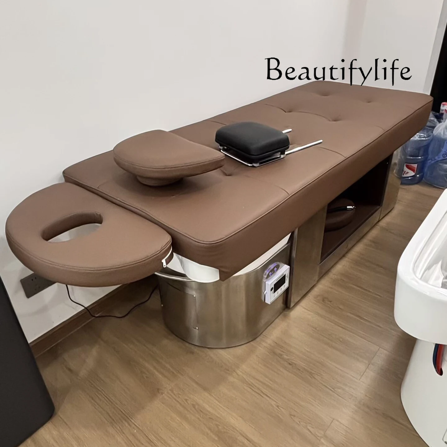 

High-end barber shop special flush bedside treatment electric beauty push-pull bed hair salon special massage shampoo bed