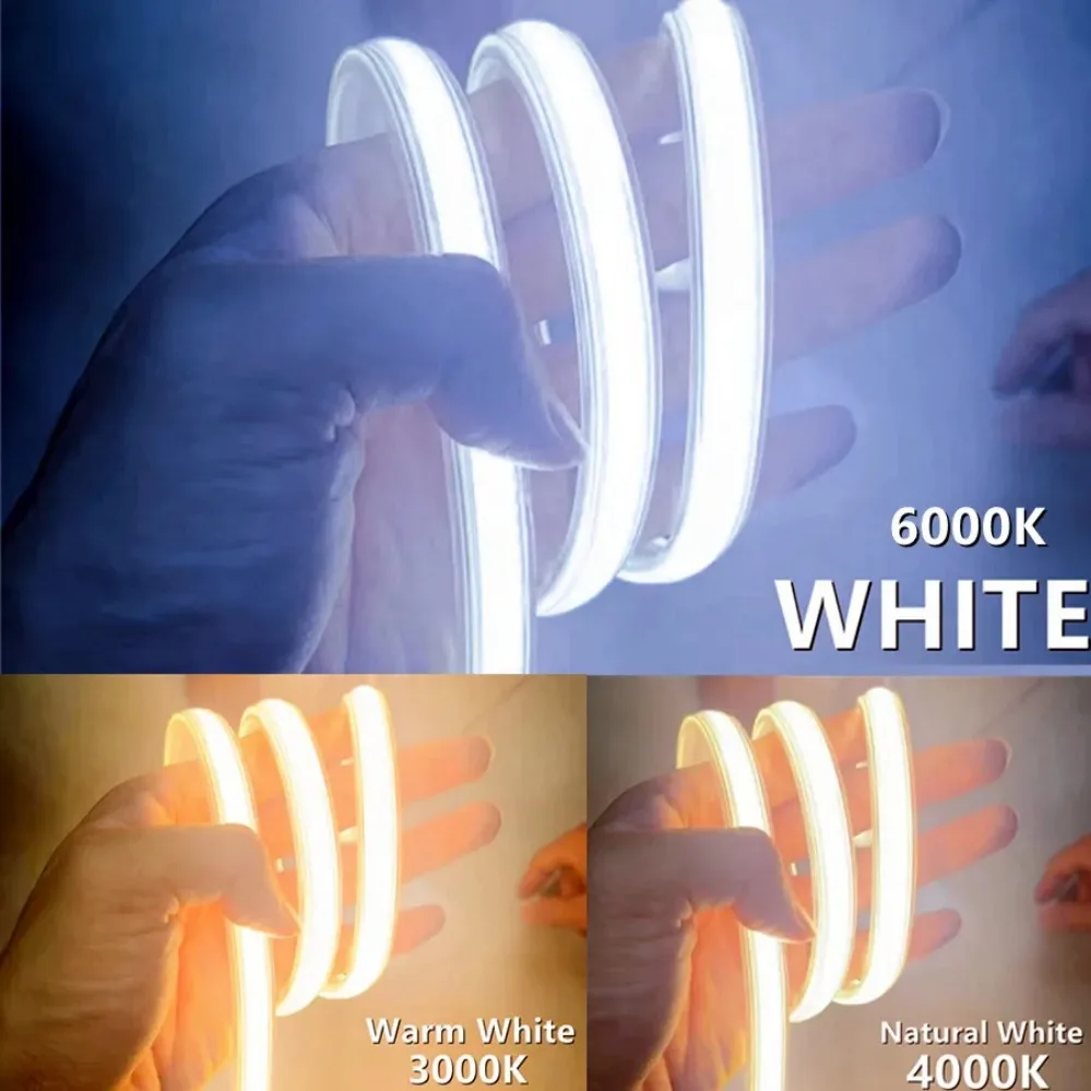 1M-21M COB LED Strip Light Super Bright 220V 288LEDs/M Led Strip Lights Outdoor Lamp IP67 Waterproof Flexible Ribbon EU Plug
